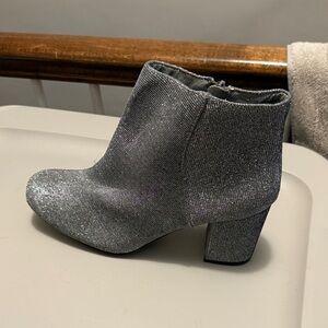 Glittering Silver Ankle Boots